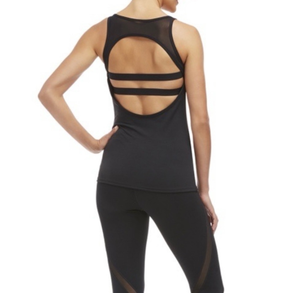 Fabletics Black Strappy Back Tank Top